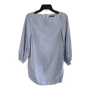 Mark D. Sikes Tunic Top Sz Small Blue White Women Lightweight Coastal
